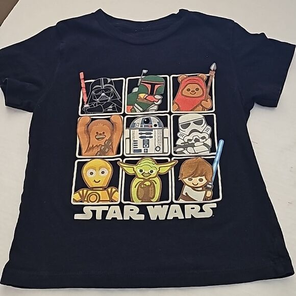 Black kids star wars t shirt size XS 4/5 - Picture 1 of 2